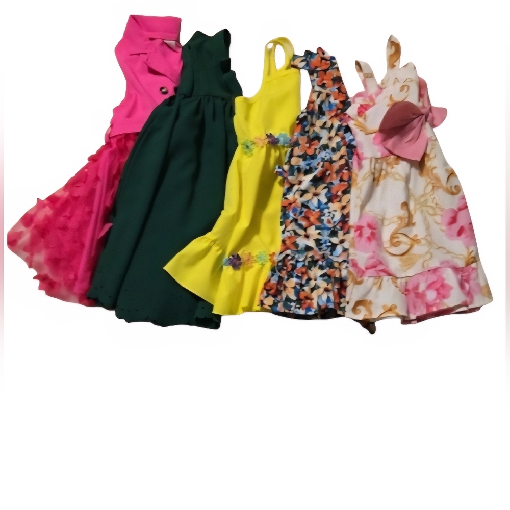 SHEIN Girls Multi-Color Floral & Solid Party Dress Lot